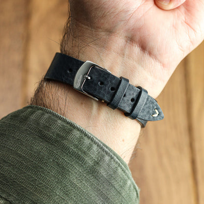 Badalassi Carlo Minerva Box Genuine Leather Watch Strap - Navy Blue