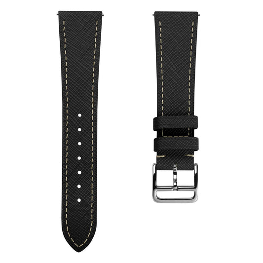 Bracelet montre en cuir Saffiano Brixham Noir Élégant