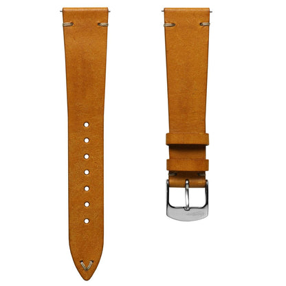 Badalassi Carlo Pueblo V-Stitch Genuine Italian Leather Watch Strap - Vintage Gold