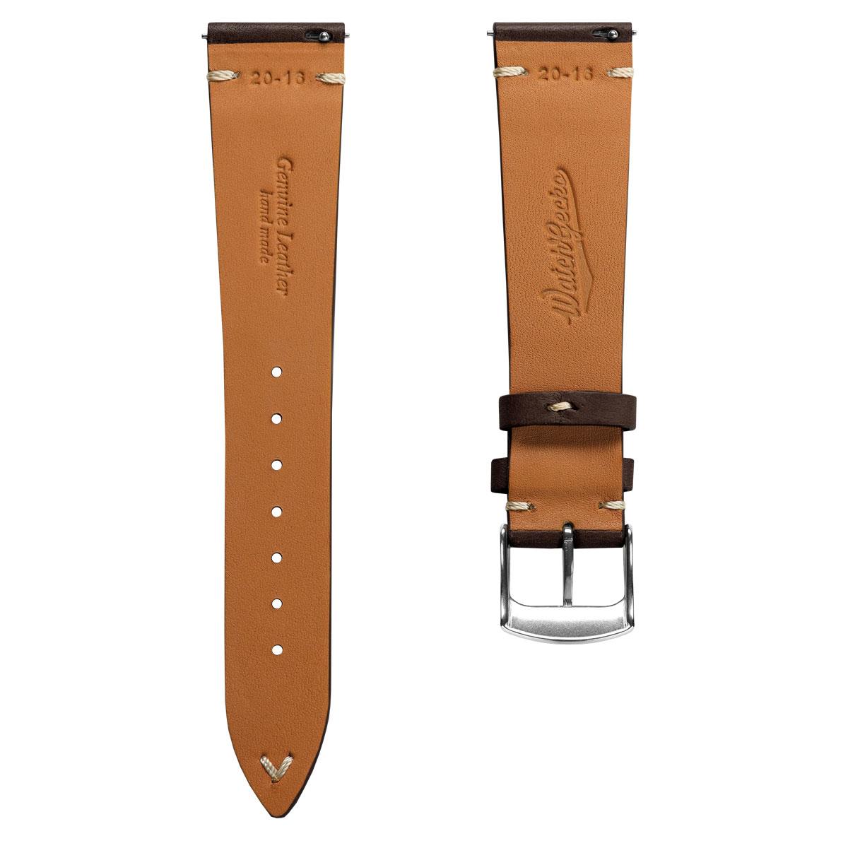 Badalassi Carlo Minerva Box Genuine Leather Watch Strap - Dark Brown