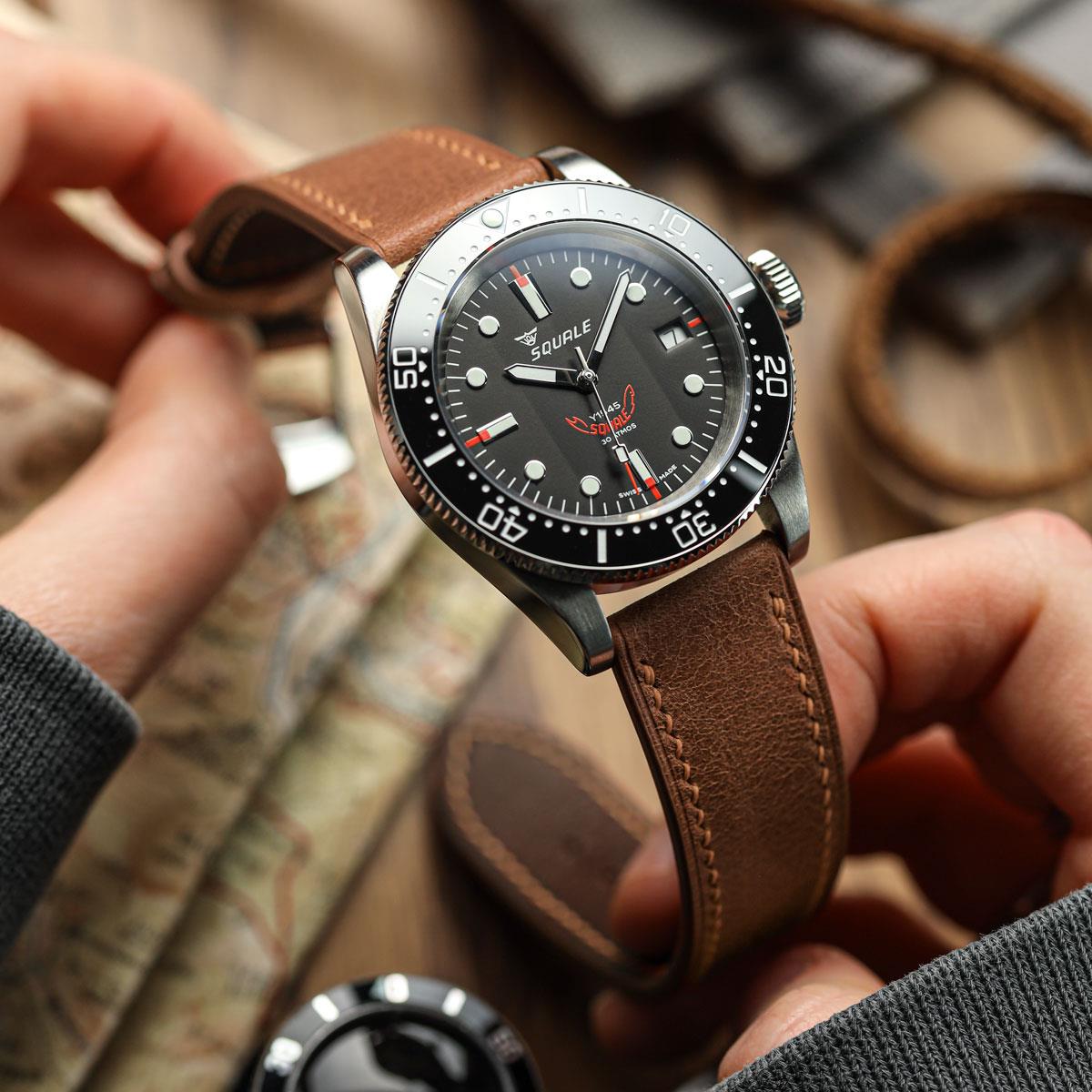 Элегантный ремешок для часов Ravello из тосканской кожи - Когнак