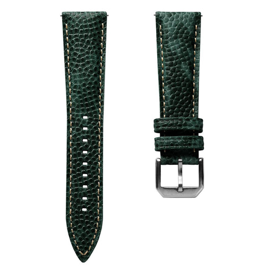 BraceletMontre en Cuir Pailleté Adassa - Vert Caviar Élégant