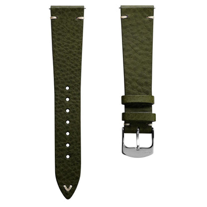 Badalassi Carlo Minerva Box Genuine Leather Watch Strap - Olive Green