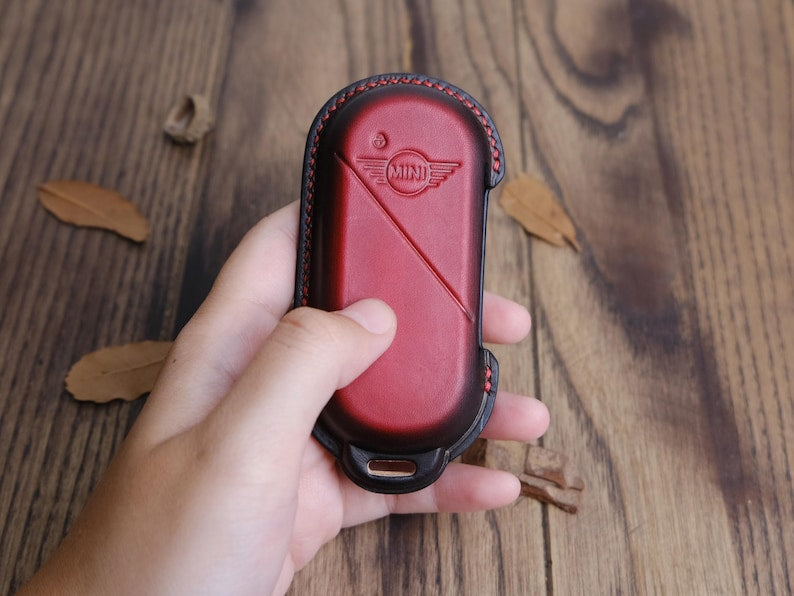 2025 2024 MINI Cooper Leather Key Fob Cover, Handcrafted Key Case For Mini Countryman Clubman Convertible Hatchback Paceman, Gift For Wife