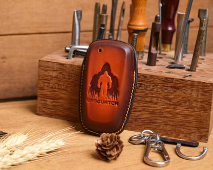 All Ford Mustang Key Fob Cover, Customized Leather Case for Dark Horse, GT, RTR, Mach-E, Mach-1 Shelby, Personalized Gift For Him