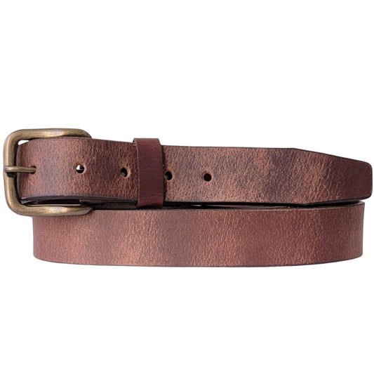 Marisol - Women's Brown Distressed Leather Belt